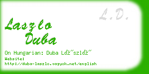 laszlo duba business card